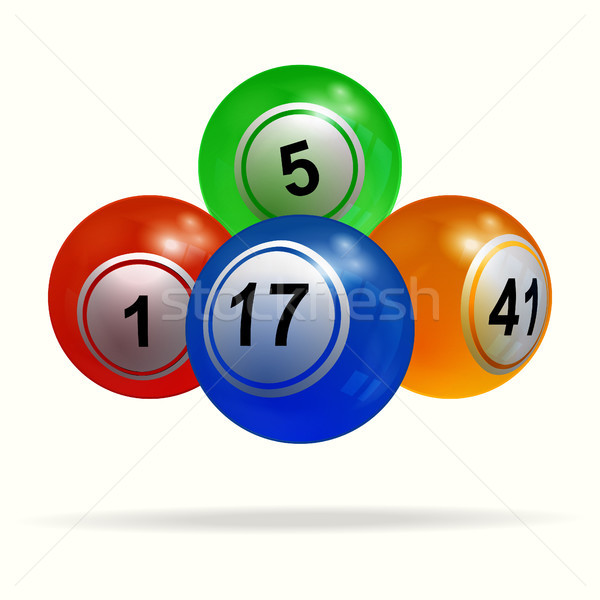 3D Bingo Lotterie Kugeln Schatten weiß Stock foto © elaine
