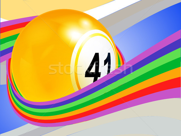 Bingo ball wrapped on a curved rainbow Stock photo © elaine