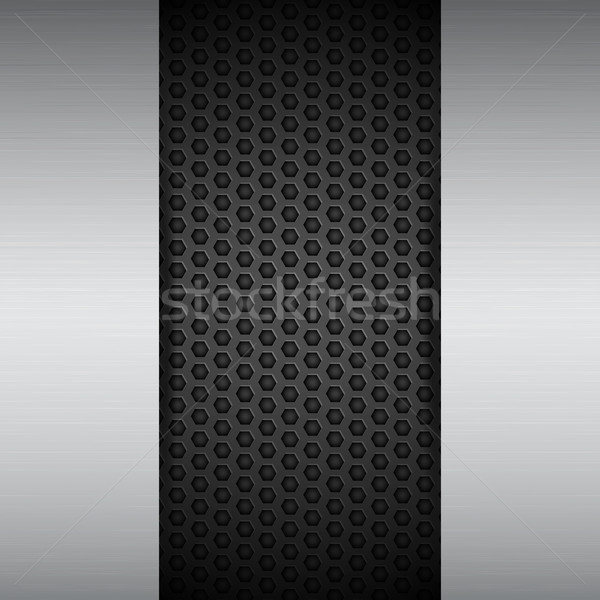 brushed metal panels on black mesh Stock photo © elaine