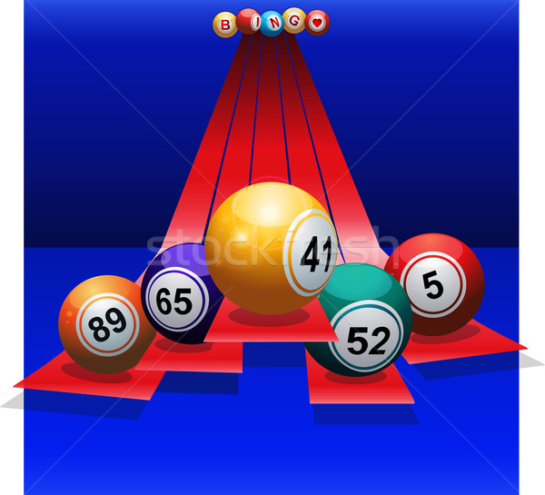Bingo 3D Rood Blauw Stockfoto © elaine