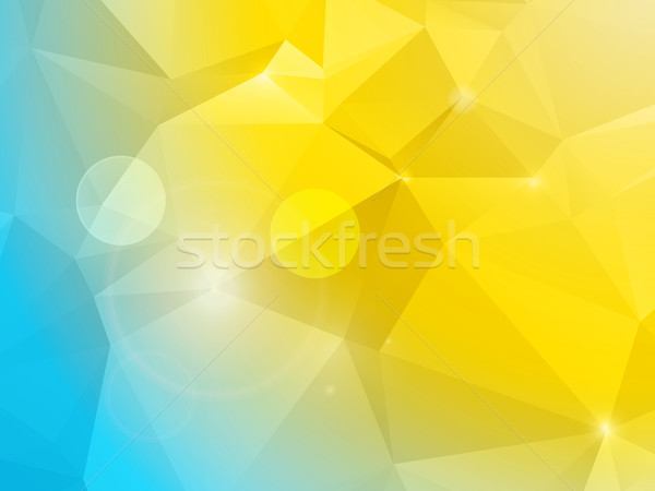 Abstrakten blau gelb Polygon Mosaik Linse Stock foto © elaine