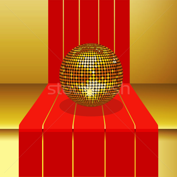 Disco ball 3D krok złoty czerwony Zdjęcia stock © elaine