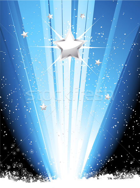Silver christmas star and lightburst Stock photo © elaine