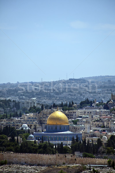 Foto stock: Cúpula · rock · musulmanes · detrás · edad · Jerusalén