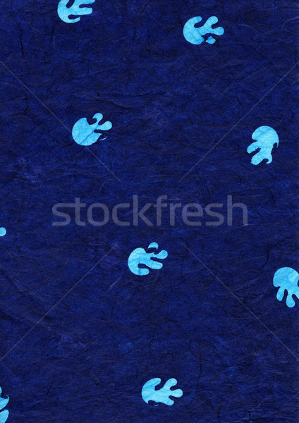 Stockfoto: Rijst · Papierstructuur · Blauw · kwal · hoog