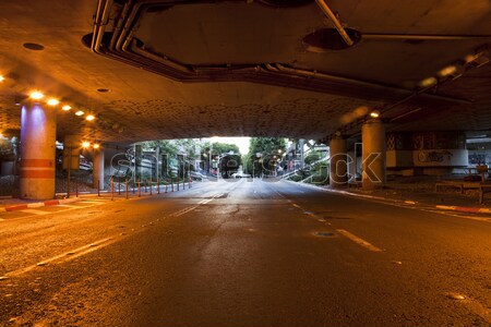 Stradă tunel zori pătrat Israel arăta Imagine de stoc © eldadcarin