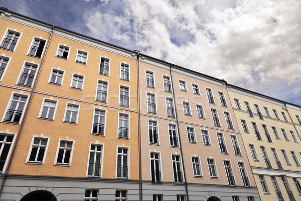 East Berlin Low Angle Building and Cloudy Sky Stock photo © eldadcarin