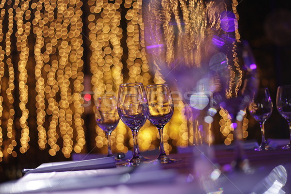 Banket bokeh bril tabel lichten licht Stockfoto © eldadcarin