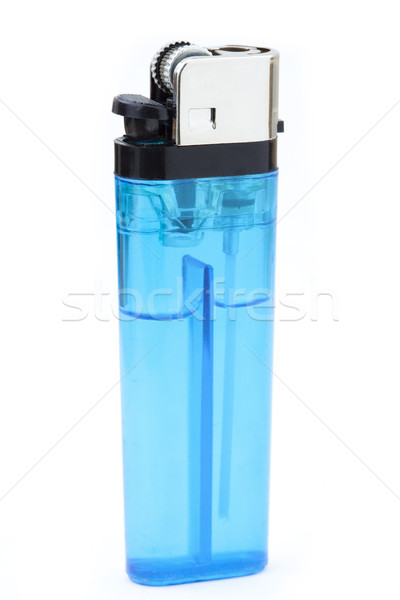 孤立 藍色 打火機 簡單 塑料 宏 商業照片 © eldadcarin