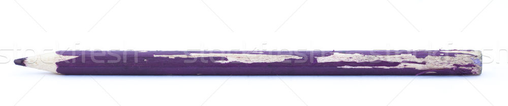 Isoliert lila Bleistift benutzt weiß Objekt Stock foto © eldadcarin