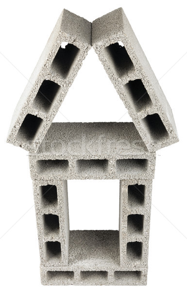 Izolált építkezés kockák otthon magasról fotózva kilátás Stock fotó © eldadcarin