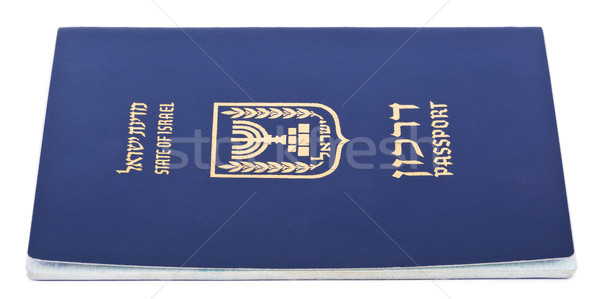 Imagine de stoc: Izolat · israelian · paşaport · alb · hârtie · imprima