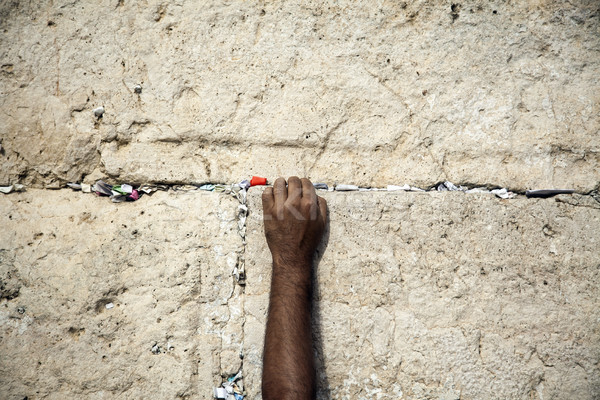 Making a Wish at the Wailing Wall Stock photo © eldadcarin