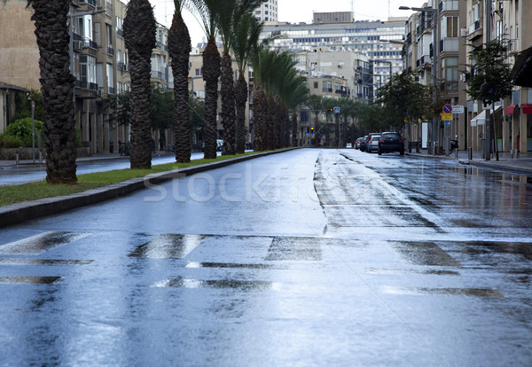 Empty Wet Winter Street Stock photo © eldadcarin