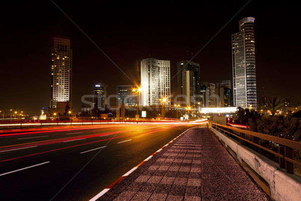Downtown District Entrance at Night Stock photo © eldadcarin