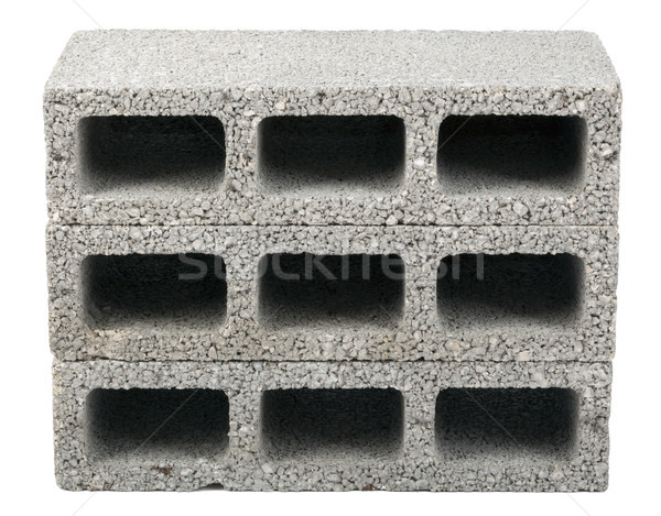 Izolált építkezés kockák három szürke beton Stock fotó © eldadcarin