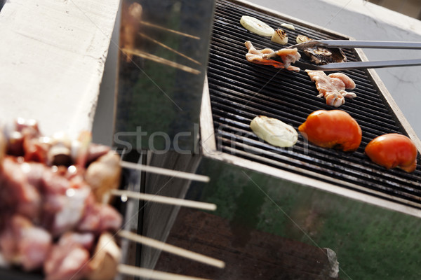 мяса куриная грудка лука Ломтики помидоров Сток-фото © eldadcarin