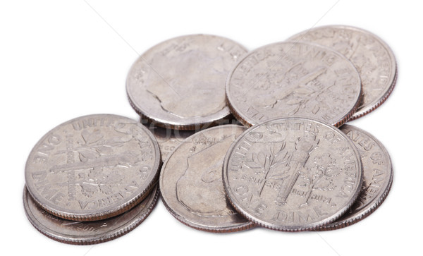 isolated Pile of US Dimes Stock photo © eldadcarin