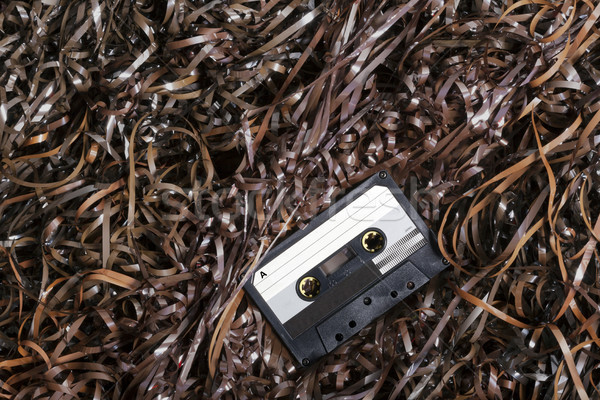 Audio Kassette magnetische Band schwarz Kunststoff Stock foto © eldadcarin