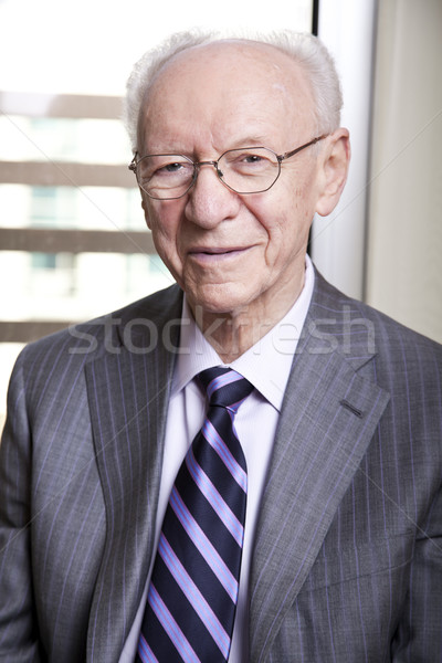 Senior Geschäftsmann Porträt 80er Jahre lächelnd Stock foto © eldadcarin