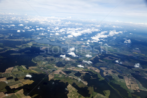 Aerial View of Clouds & Land Stock photo © eldadcarin