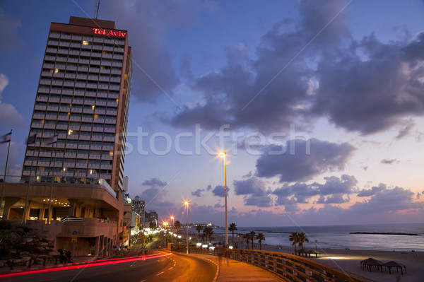 Tel-Aviv Boardwalk & Beach at Dusk Stock photo © eldadcarin