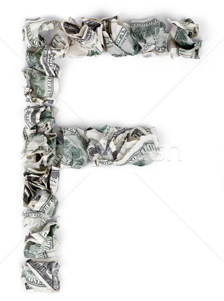 Letter F - Crimped 100$ Bills Stock photo © eldadcarin