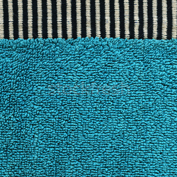 Cotton Fabric Texture - Aqua with Black & White Stripes Stock photo © eldadcarin
