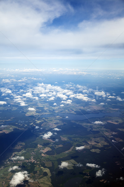 Aerial View of Cloud Covered Land Stock photo © eldadcarin