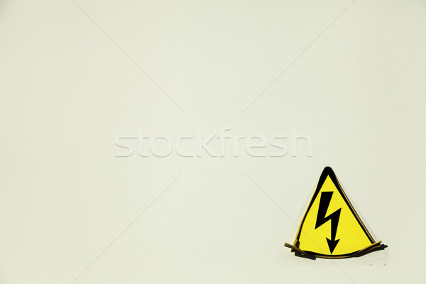 Zdjęcia stock: Elektryczne · hazard · naklejki · starych