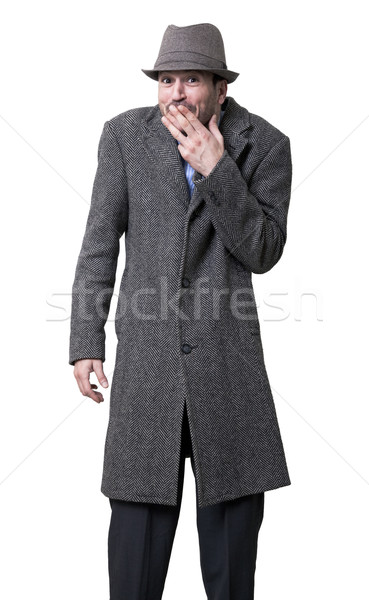 Homme gris correspondant chapeau Photo stock © eldadcarin