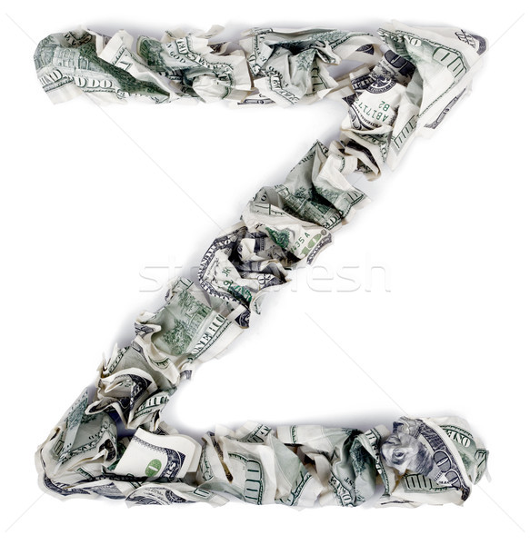 Z betű 100 számlák ki izolált fehér Stock fotó © eldadcarin