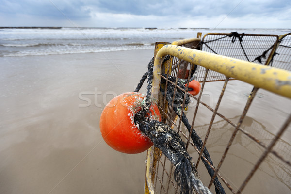 Winter Beach Buoy and Fence Stock photo © eldadcarin