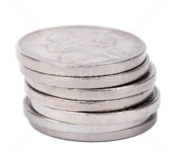 Isolated Nickel Coins Stack Stock photo © eldadcarin