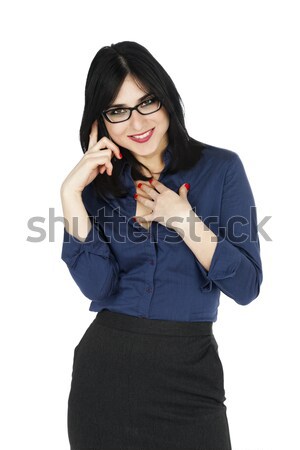 Business Woman Smiling on the Phone Stock photo © eldadcarin