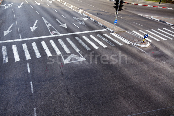 Intersection Zebra Crossing Stock photo © eldadcarin