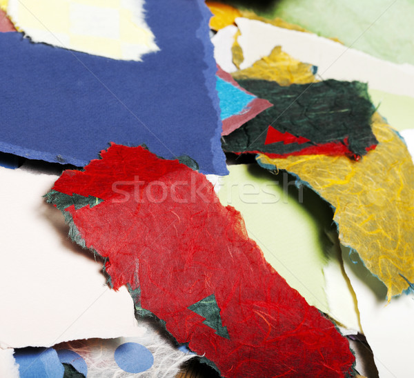 Colorato carta strappata grande gruppo strappato pezzi carta Foto d'archivio © eldadcarin