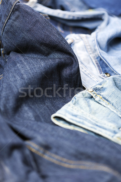 Farmer különböző nadrág absztrakt háttér kék Stock fotó © eldadcarin