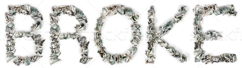 Broke - Crimped 100$ Bills Stock photo © eldadcarin