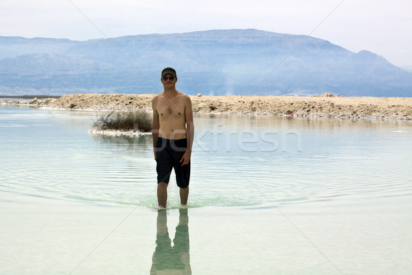 туристических Мертвое море ходьбе мелкий Израиль Сток-фото © eldadcarin