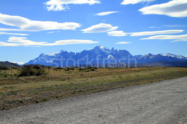 Rural paisaje vista montanas camino de grava américa del sur Foto stock © eldadcarin