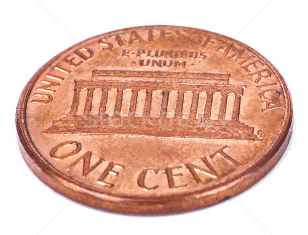 Izolált penny magasról fotózva kettő USA cent Stock fotó © eldadcarin