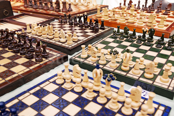 Chess Boards For Sale at Mauerpark Flea Sunday Flea Market Stock photo © eldadcarin