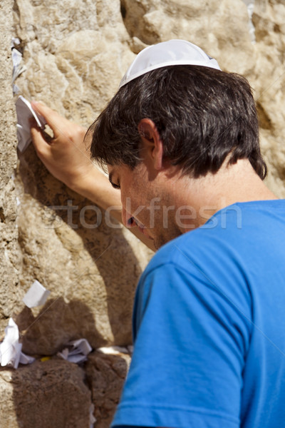 Placing a Note in the Wailing Wall Stock photo © eldadcarin