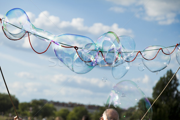 Stockfoto: Bubble · zeep · spel · spelen · buitenshuis · reus