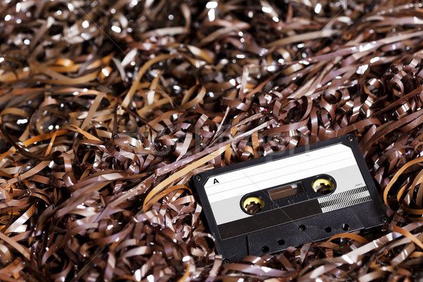 Blank Recordable Audio Cassette on Magnetic Tape - Selective Foc Stock photo © eldadcarin