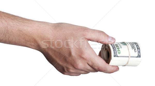 Ki pénz közelkép helyes kéz felnőtt Stock fotó © eldadcarin