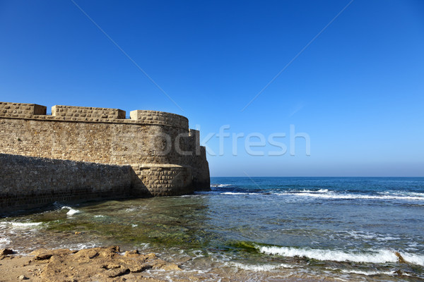Acco's City Wall & Seashore Stock photo © eldadcarin