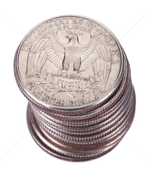 Isolated Quarter Dollar Coin Stack Stock photo © eldadcarin