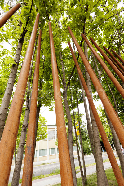 Berlin wall ściany pomarańczowy metal kolumny ocena Zdjęcia stock © eldadcarin